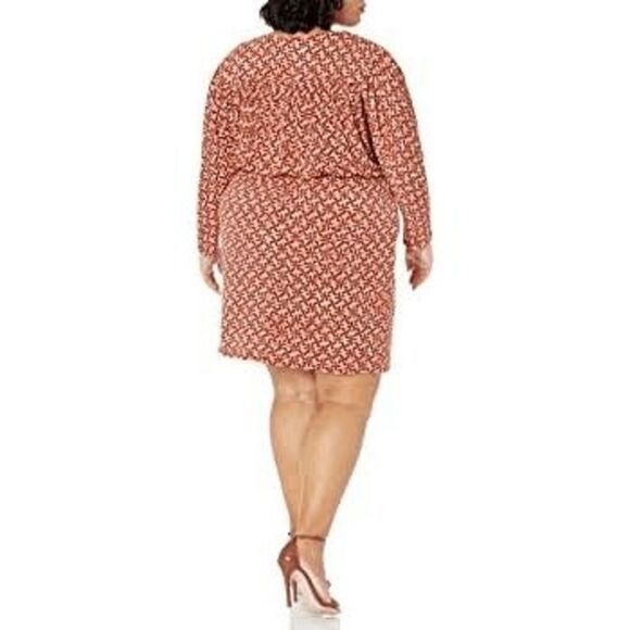 London Times Women Sz 18‎ Red Orange Jersey Dolman Sleeves Blouson Cottagecore - Picture 13 of 13